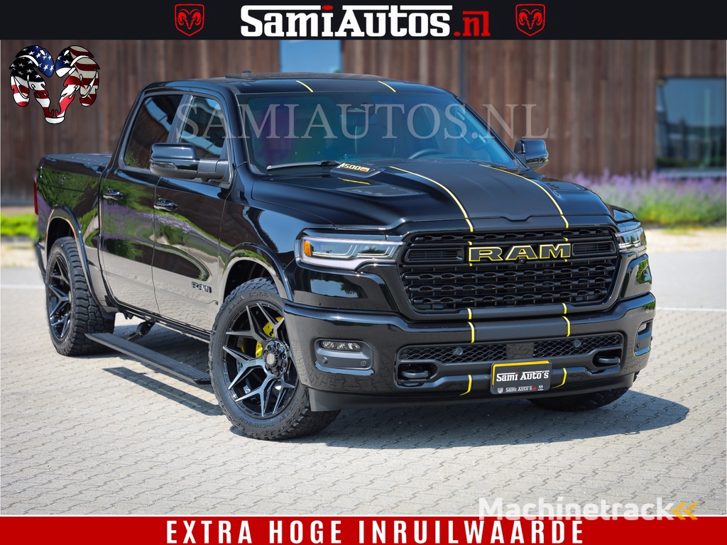 Dodge Ram 1500 Limited Night H.O 540HP 706Nm | Massage + Full Option | De Meest Luxe en Volle Pick-Up in zijn Klasse | Comfortabele Dubbele Cabine met Royale 5 Zitplaatsen | BPM vrij | Nu Leverbaar uit Voorraad | Voorraad Nr 2333 - 5129