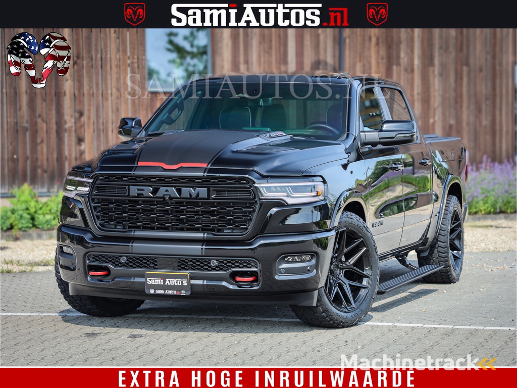Dodge Ram 1500 Limited Night High Output 540HP 706Nm | Massage + Full Option | De Meest Luxe en Volle Pick-Up in zijn Klasse | Comfortabele Dubbele Cabine met Royale 5 Zitplaatsen | BPM vrij | Nu Leverbaar uit Voorraad | Voorraad Nr 2357 - 5182