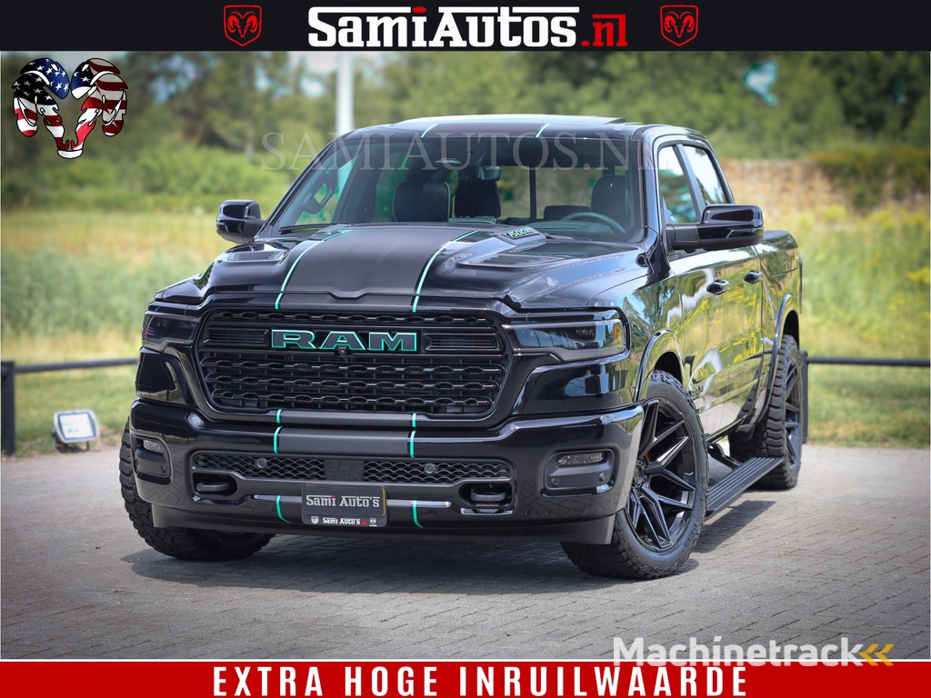 Dodge Ram 1500 Limited Night H.O 540HP 706Nm | Massage + Full Option | De Meest Luxe en Volle Pick-Up in zijn Klasse | Comfortabele Dubbele Cabine met Royale 5 Zitplaatsen | BPM vrij | Nu Leverbaar uit Voorraad | Voorraad Nr 2370 - 5411