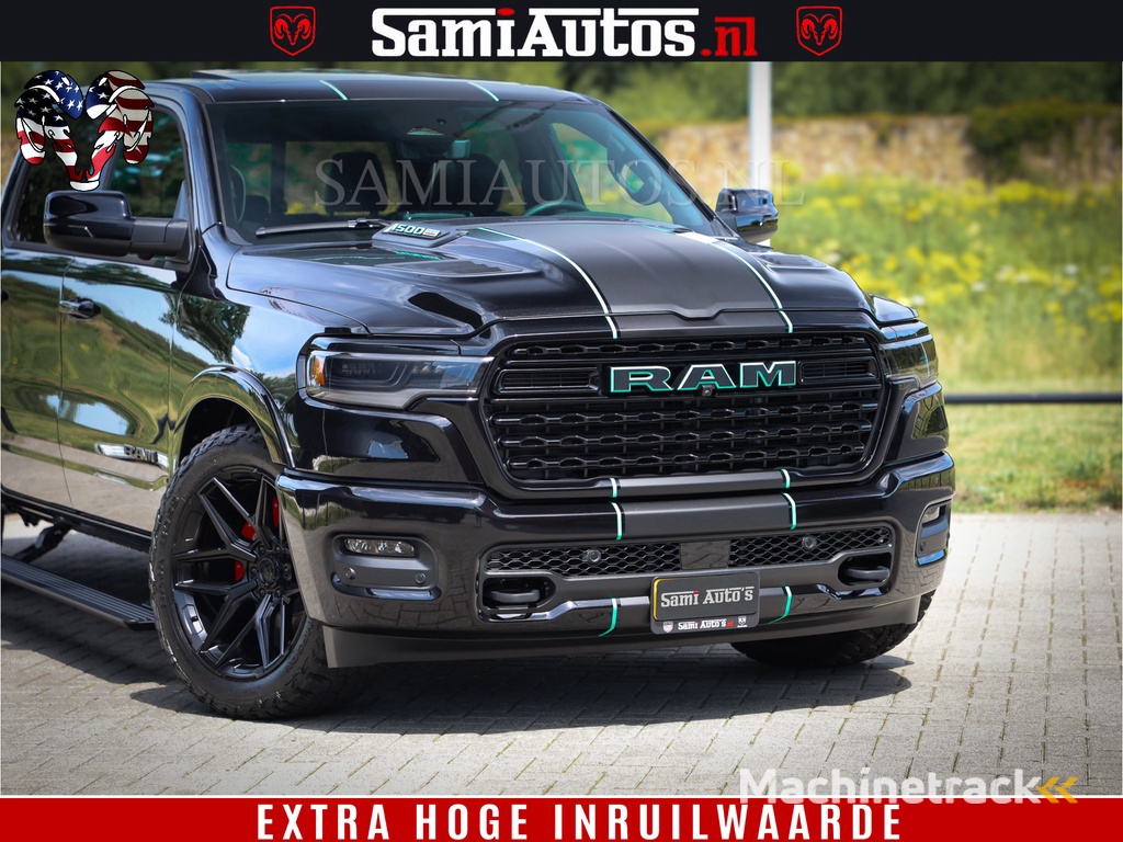 Dodge Ram 1500 Limited Night H.O 540HP 706Nm | Massage + Full Option | De Meest Luxe en Volle Pick-Up in zijn Klasse | Comfortabele Dubbele Cabine met Royale 5 Zitplaatsen | BPM vrij | Nu Leverbaar uit Voorraad | Voorraad Nr 2370 - 5411