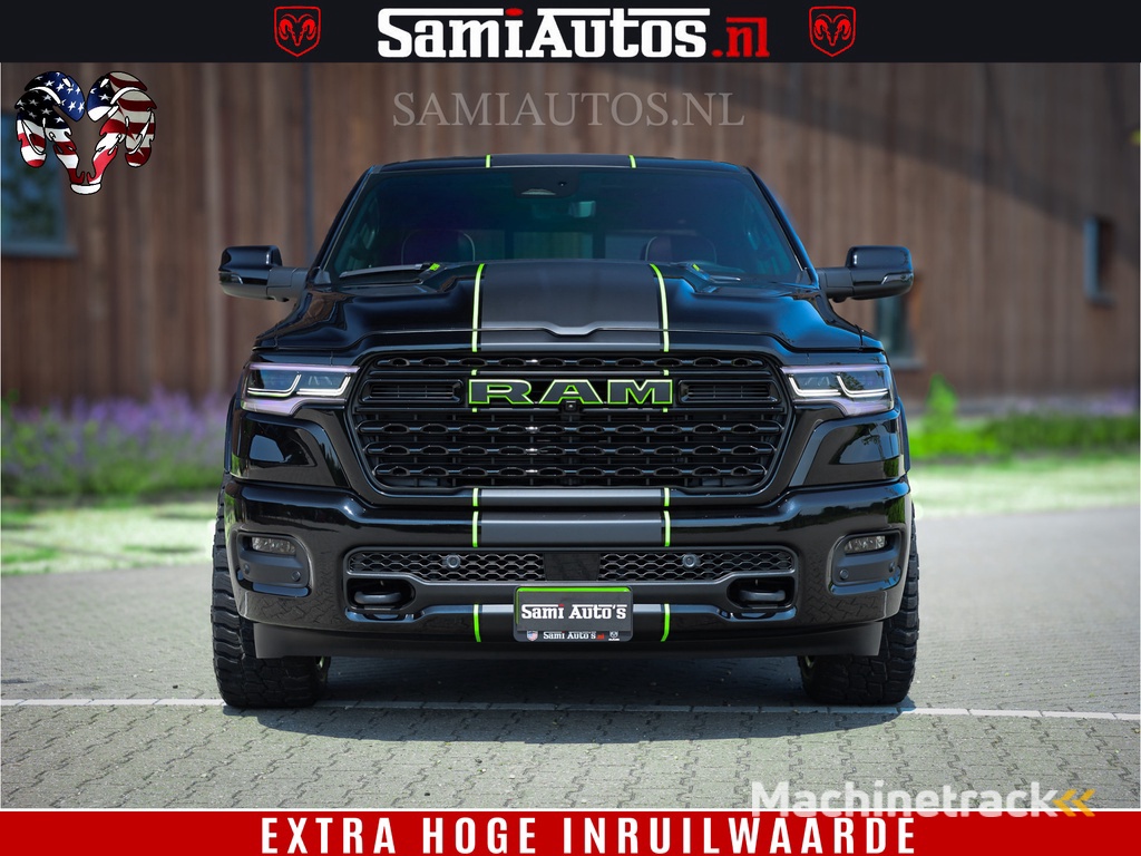 Dodge Ram 1500 Limited Night High Output 540HP 706Nm | Massage + Full Option | De Meest Luxe en Volle Pick-Up in zijn Klasse | Comfortabele Dubbele Cabine met Royale 5 Zitplaatsen | BPM vrij | Nu Leverbaar uit Voorraad | Voorraad Nr 2300 - 7689