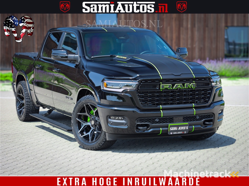 Dodge Ram 1500 Limited Night High Output 540HP 706Nm | Massage + Full Option | De Meest Luxe en Volle Pick-Up in zijn Klasse | Comfortabele Dubbele Cabine met Royale 5 Zitplaatsen | BPM vrij | Nu Leverbaar uit Voorraad | Voorraad Nr 2300 - 7689