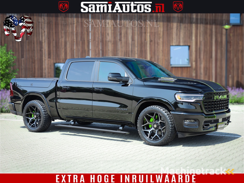 Dodge Ram 1500 Limited Night High Output 540HP 706Nm | Massage + Full Option | De Meest Luxe en Volle Pick-Up in zijn Klasse | Comfortabele Dubbele Cabine met Royale 5 Zitplaatsen | BPM vrij | Nu Leverbaar uit Voorraad | Voorraad Nr 2300 - 7689
