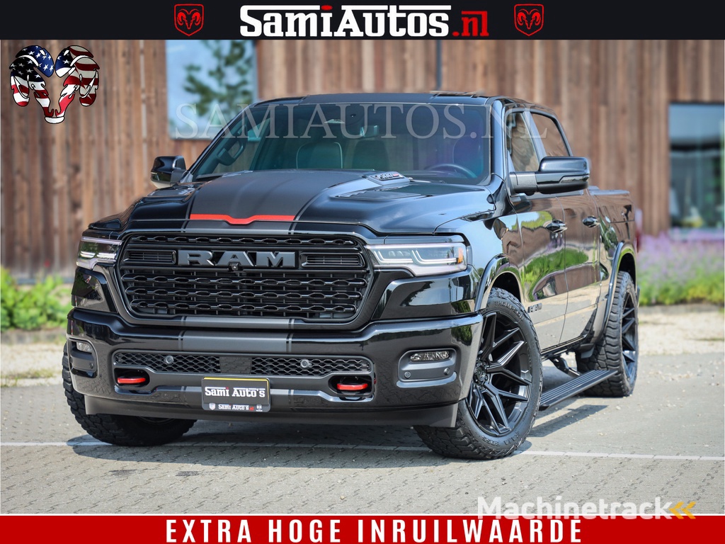 Dodge Ram 1500 Limited Night High Output 540HP 706Nm | Massage + Full Option | De Meest Luxe en Volle Pick-Up in zijn Klasse | Comfortabele Dubbele Cabine met Royale 5 Zitplaatsen | BPM vrij | Nu Leverbaar uit Voorraad | Voorraad Nr 2334 - 5409