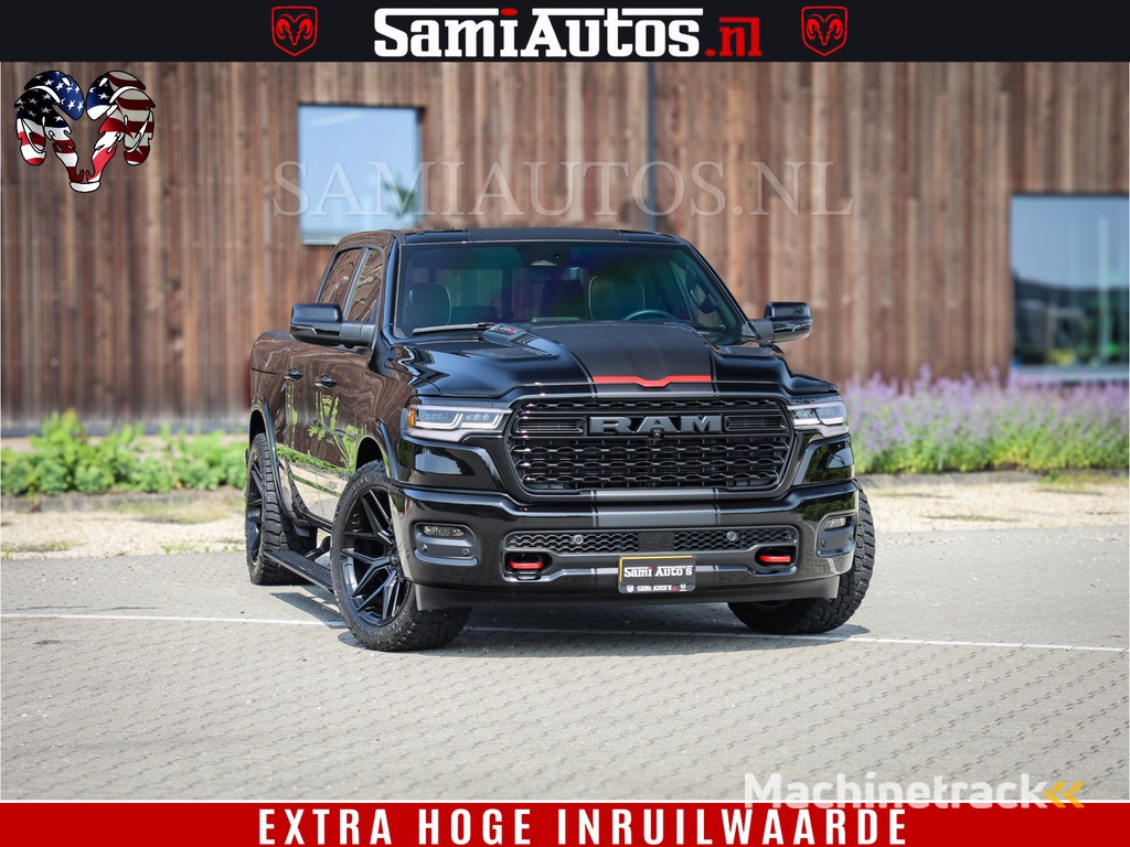 Dodge Ram 1500 Limited Night High Output 540HP 706Nm | Massage + Full Option | De Meest Luxe en Volle Pick-Up in zijn Klasse | Comfortabele Dubbele Cabine met Royale 5 Zitplaatsen | BPM vrij | Nu Leverbaar uit Voorraad | Voorraad Nr 2334 - 5409
