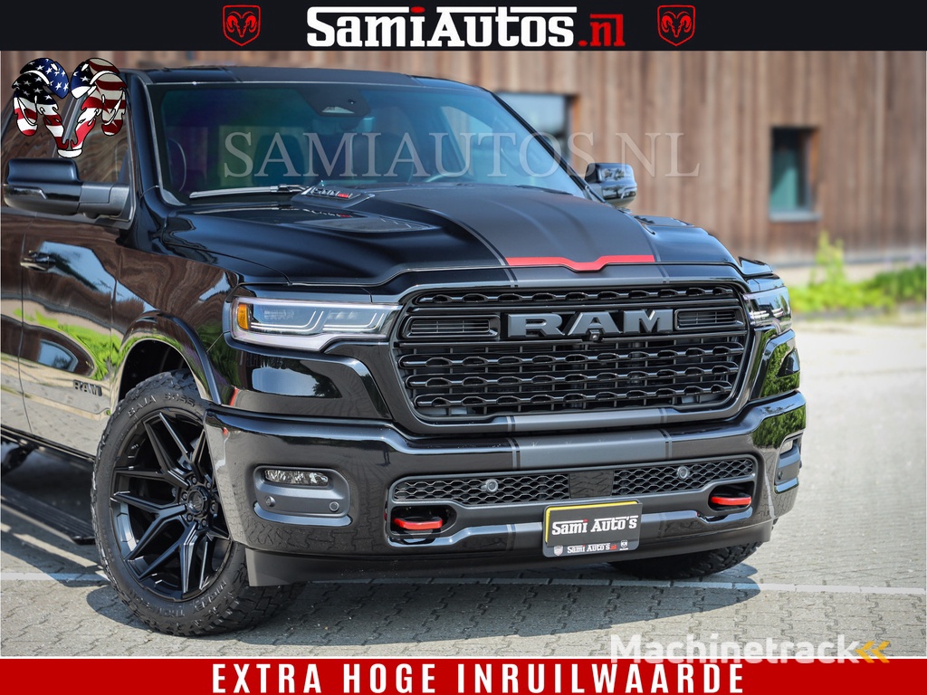 Dodge Ram 1500 Limited Night High Output 540HP 706Nm | Massage + Full Option | De Meest Luxe en Volle Pick-Up in zijn Klasse | Comfortabele Dubbele Cabine met Royale 5 Zitplaatsen | BPM vrij | Nu Leverbaar uit Voorraad | Voorraad Nr 2334 - 5409