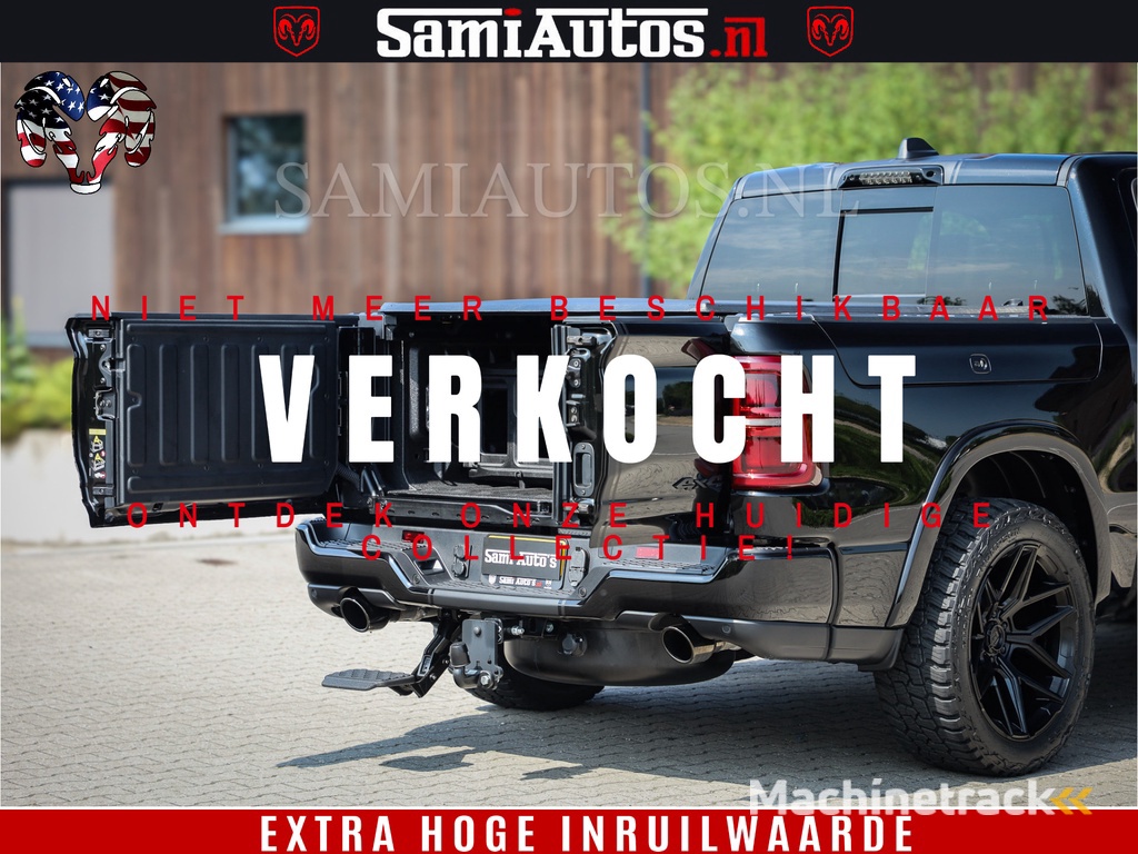 Dodge Ram 1500 Limited Night High Output 540HP 706Nm | Massage + Full Option | De Meest Luxe en Volle Pick-Up in zijn Klasse | Comfortabele Dubbele Cabine met Royale 5 Zitplaatsen | BPM vrij | Nu Leverbaar uit Voorraad | Voorraad Nr 2354 - 3380