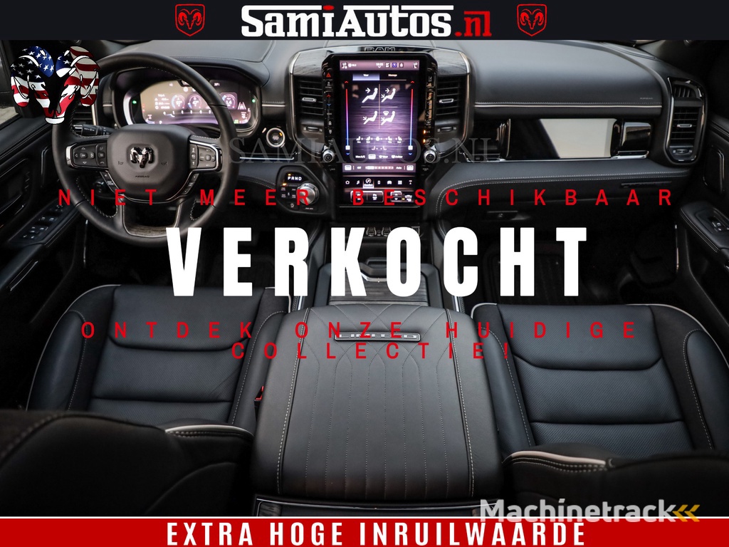 Dodge Ram 1500 Limited H.O 540HP 706Nm | Massage + Full Option | De Meest Luxe en Volle Pick-Up in zijn Klasse | Comfortabele Dubbele Cabine met Royale 5 Zitplaatsen | BPM vrij | Nu Leverbaar uit Voorraad | Voorraad Nr 2332 - 5179