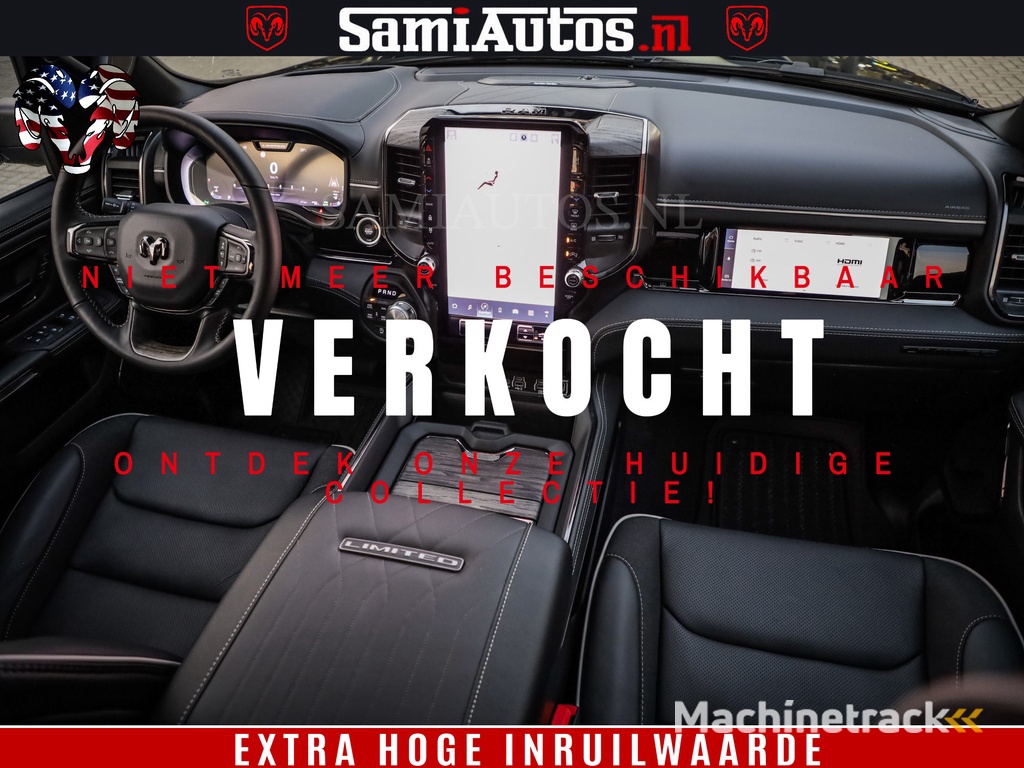 Dodge Ram 1500 Limited H.O 540HP 706Nm | Massage + Full Option | De Meest Luxe en Volle Pick-Up in zijn Klasse | Comfortabele Dubbele Cabine met Royale 5 Zitplaatsen | BPM vrij | Nu Leverbaar uit Voorraad | Voorraad Nr 2332 - 5179