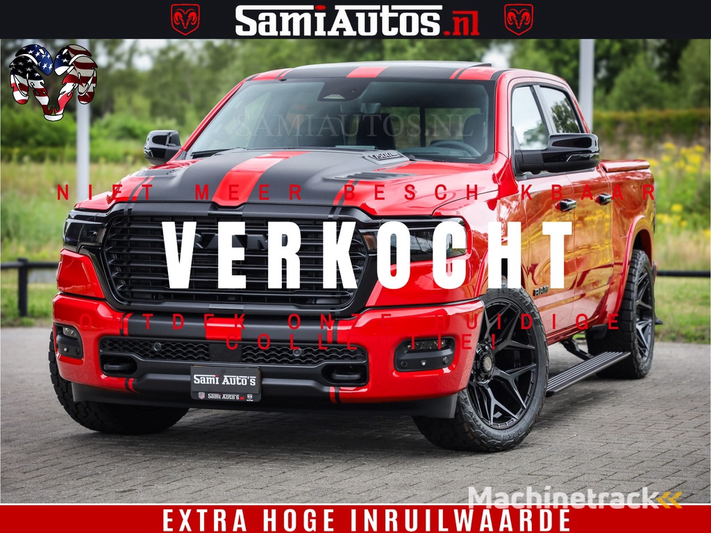 Dodge RAM 1500 Night Premium | RED DEVIL | Full Option | De Meest Luxe Pick-Up in zijn Klasse | Comfortabele Dubbele Cabine met Royale 5 Zitplaatsen | BPM vrij | Nu Leverbaar uit Voorraad | Voorraad Nr 2226 - 4993