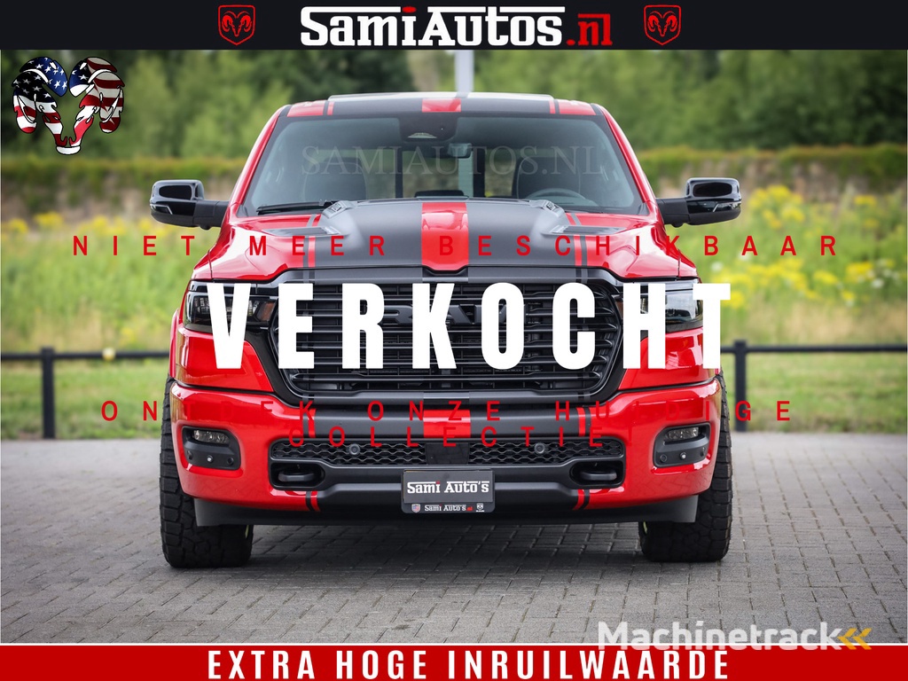 Dodge RAM 1500 Night Premium | RED DEVIL | Full Option | De Meest Luxe Pick-Up in zijn Klasse | Comfortabele Dubbele Cabine met Royale 5 Zitplaatsen | BPM vrij | Nu Leverbaar uit Voorraad | Voorraad Nr 2226 - 4993