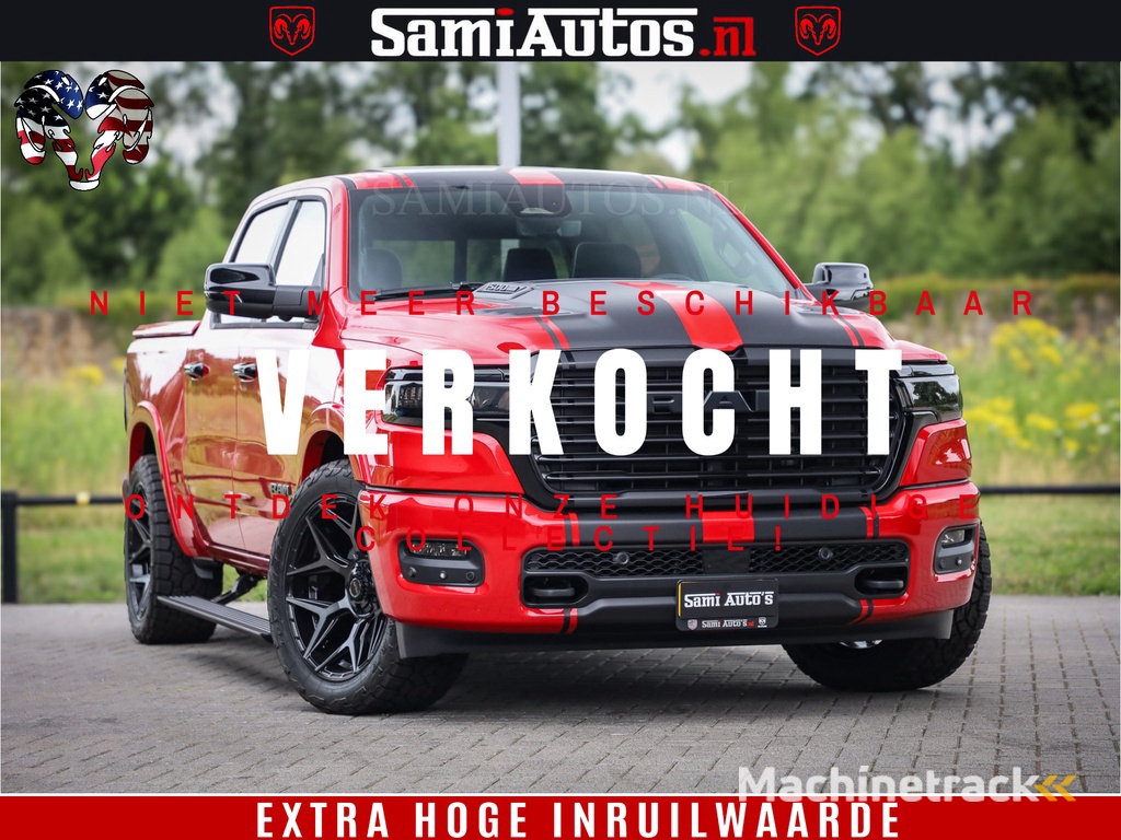 Dodge RAM 1500 Night Premium | RED DEVIL | Full Option | De Meest Luxe Pick-Up in zijn Klasse | Comfortabele Dubbele Cabine met Royale 5 Zitplaatsen | BPM vrij | Nu Leverbaar uit Voorraad | Voorraad Nr 2226 - 4993