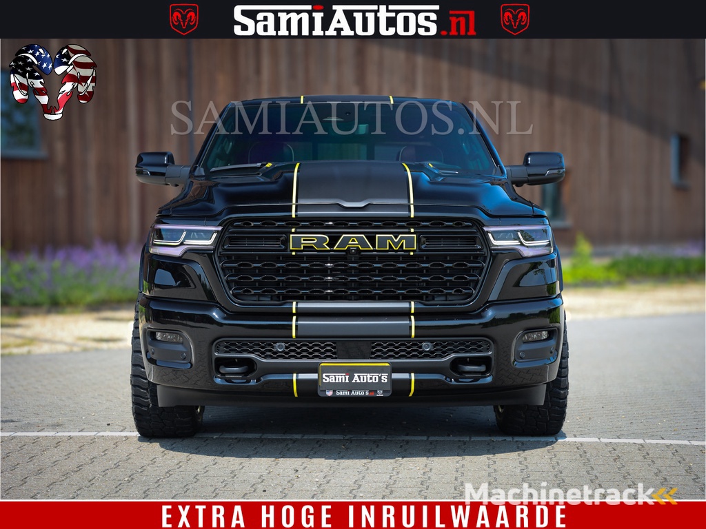 Dodge Ram 1500 Limited Night High Output 540HP 706Nm | Massage + Full Option | De Meest Luxe en Volle Pick-Up in zijn Klasse | Comfortabele Dubbele Cabine met Royale 5 Zitplaatsen | BPM vrij | Nu Leverbaar uit Voorraad | Voorraad Nr 2356 - 0990