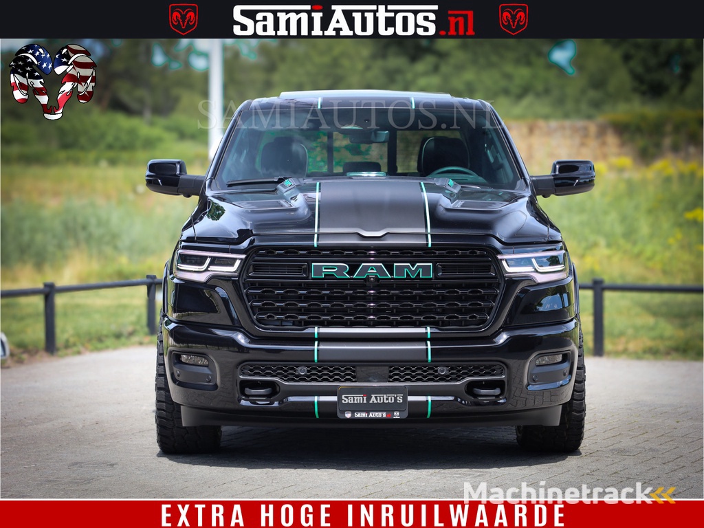 Dodge Ram 1500 Limited Night H.O 540HP 706Nm | Massage + Full Option | De Meest Luxe en Volle Pick-Up in zijn Klasse | Comfortabele Dubbele Cabine met Royale 5 Zitplaatsen | BPM vrij | Nu Leverbaar uit Voorraad | Voorraad Nr 2370 - 5411