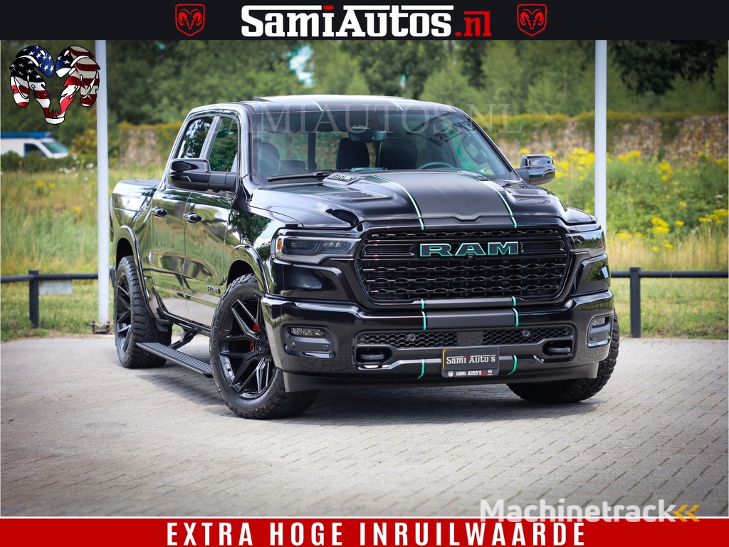 Dodge Ram 1500 Limited Night H.O 540HP 706Nm | Massage + Full Option | De Meest Luxe en Volle Pick-Up in zijn Klasse | Comfortabele Dubbele Cabine met Royale 5 Zitplaatsen | BPM vrij | Nu Leverbaar uit Voorraad | Voorraad Nr 2370 - 5411