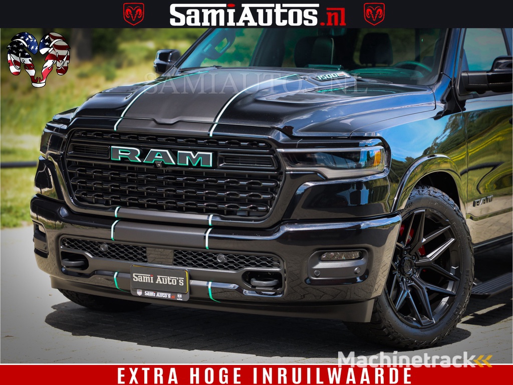 Dodge Ram 1500 Limited Night H.O 540HP 706Nm | Massage + Full Option | De Meest Luxe en Volle Pick-Up in zijn Klasse | Comfortabele Dubbele Cabine met Royale 5 Zitplaatsen | BPM vrij | Nu Leverbaar uit Voorraad | Voorraad Nr 2370 - 5411