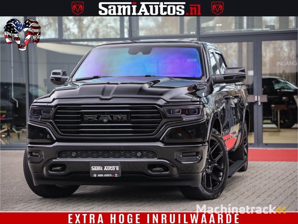 Dodge Ram 1500 BLACK OPS LONGHORN 5.7 V8 HEMI | 8820KM! | BOM VOL | HUD | LUCHTVERING | PANO | 200L LPG | ADAPTIVE CRUISE | DIGI VIRTUAL CLUSTER | CARPLAY | 3500KG | HEADUP | CREW CAB DUBBELE CABINE | 5 PERSOONS | ZWART MET BRUIN LEDER | Z.G.A.N