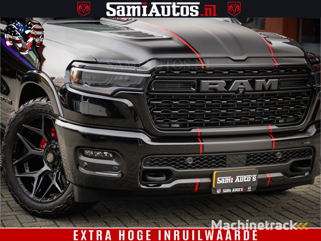 Dodge Ram 1500 Limited Night High Output 540HP 706Nm | Massage + Full Option | De Meest Luxe en Volle Pick-Up in zijn Klasse | Comfortabele Dubbele Cabine met Royale 5 Zitplaatsen | BPM vrij | Nu Leverbaar uit Voorraad | Voorraad Nr 2357 - 5182
