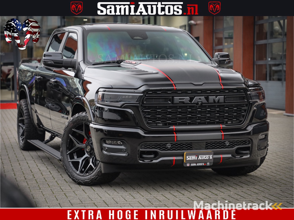 Dodge Ram 1500 Limited Night H.O 540HP 706Nm | Massage + Full Option | De Meest Luxe en Volle Pick-Up in zijn Klasse | Comfortabele Dubbele Cabine met Royale 5 Zitplaatsen | BPM vrij | Nu Leverbaar uit Voorraad | Voorraad Nr 2334 - 5409