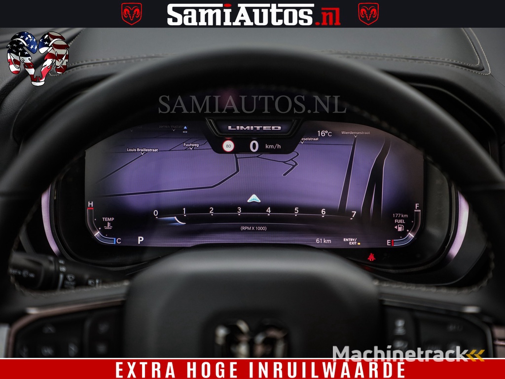 Dodge Ram 1500 Limited Night H.O 540HP 706Nm | Massage + Full Option | De Meest Luxe en Volle Pick-Up in zijn Klasse | Comfortabele Dubbele Cabine met Royale 5 Zitplaatsen | BPM vrij | Nu Leverbaar uit Voorraad | Voorraad Nr 2334 - 5409