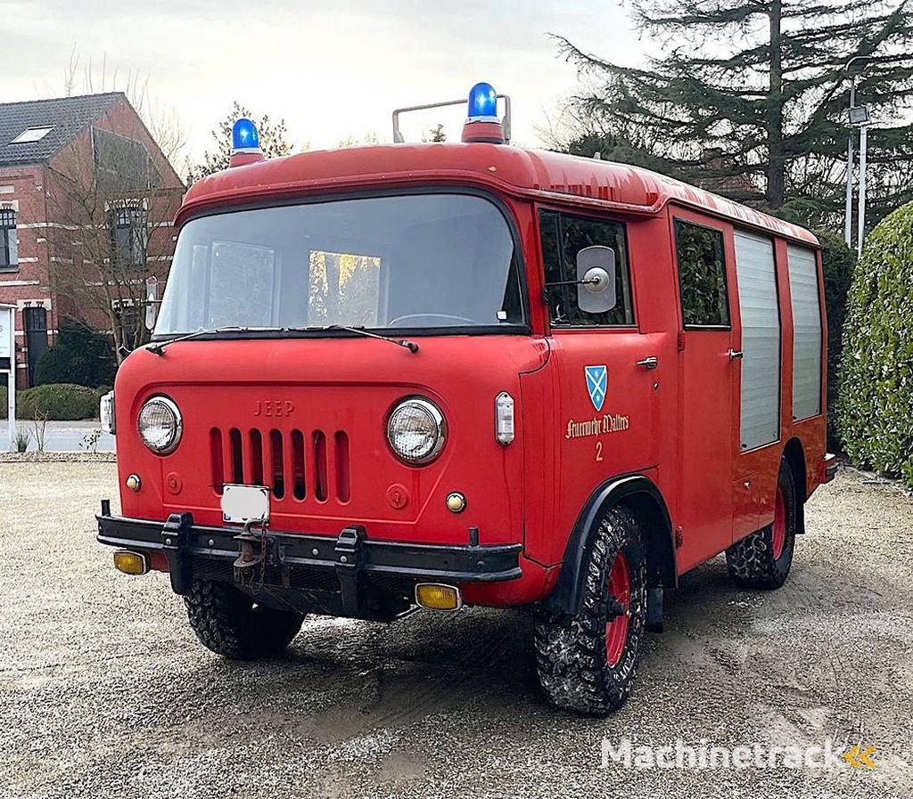 Vintage Fire Truck Willys Jeep Petrol 1963 (Margin)