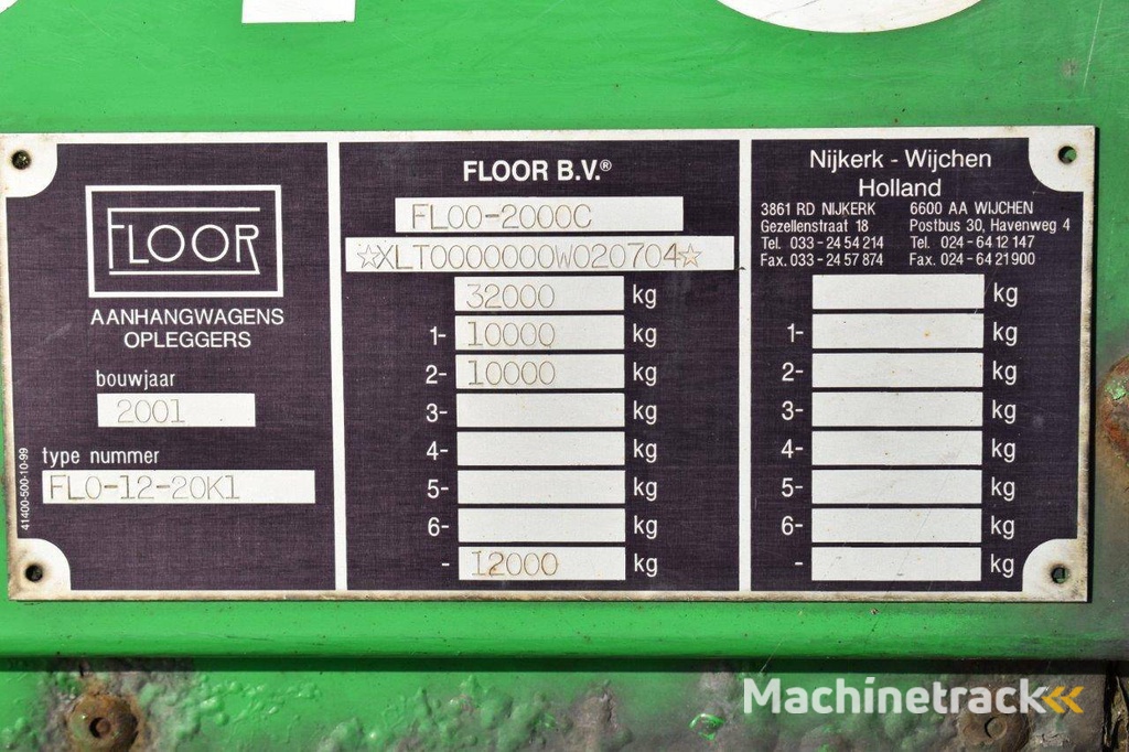 Closed Semi-Trailer Floor FLOO-2000C 2002