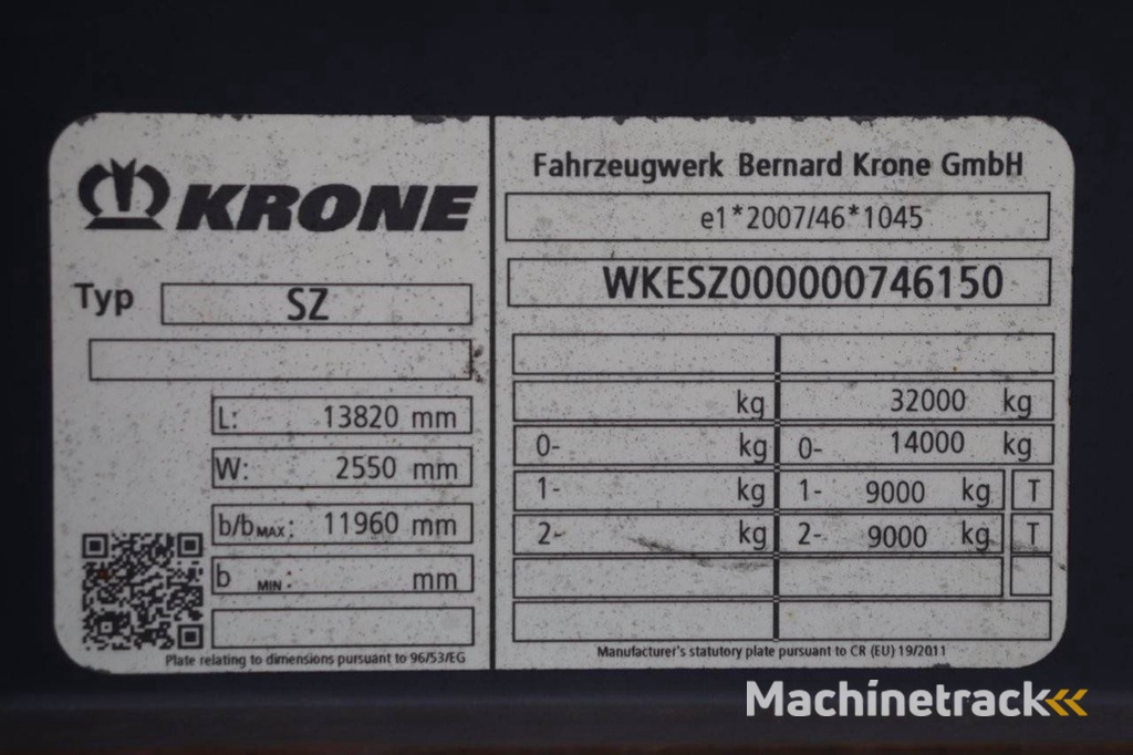 Flachbettanhänger Krone SZ 2016