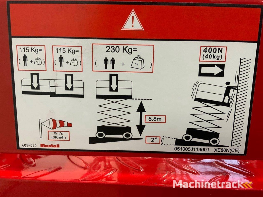 Schaarhoogwerker Mantall XE80N Elektrisch 230kg 7.8m 2023 Nieuw