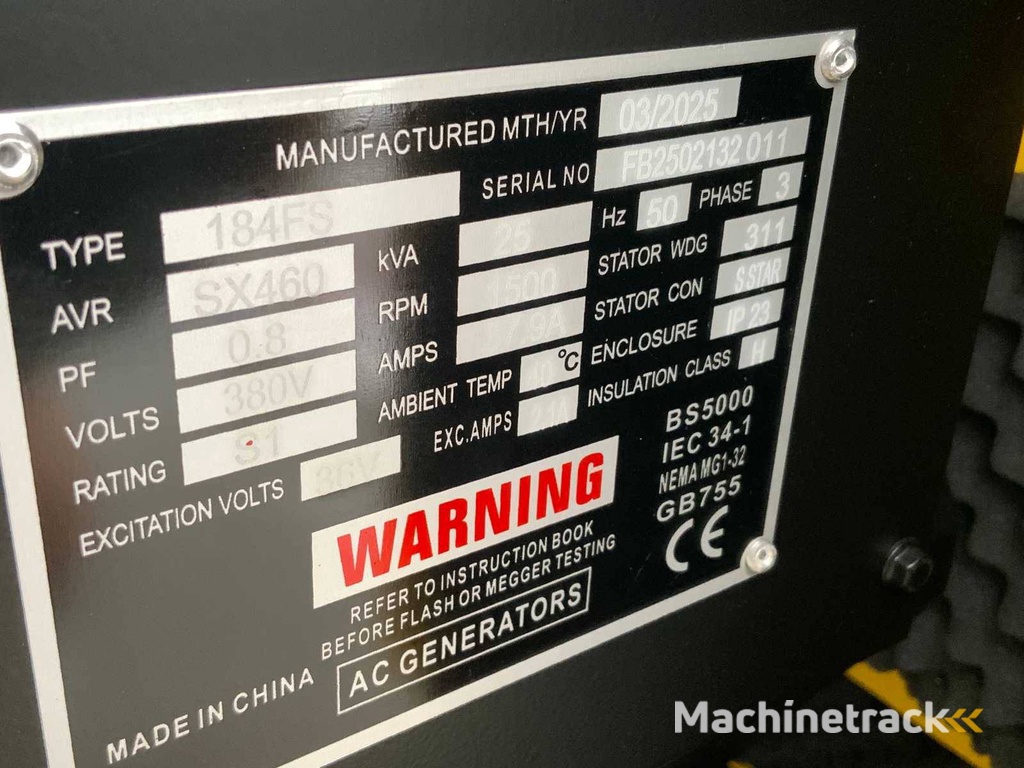 Generator RTE 7423 Diesel 2025 25 KVA 2025 Neu