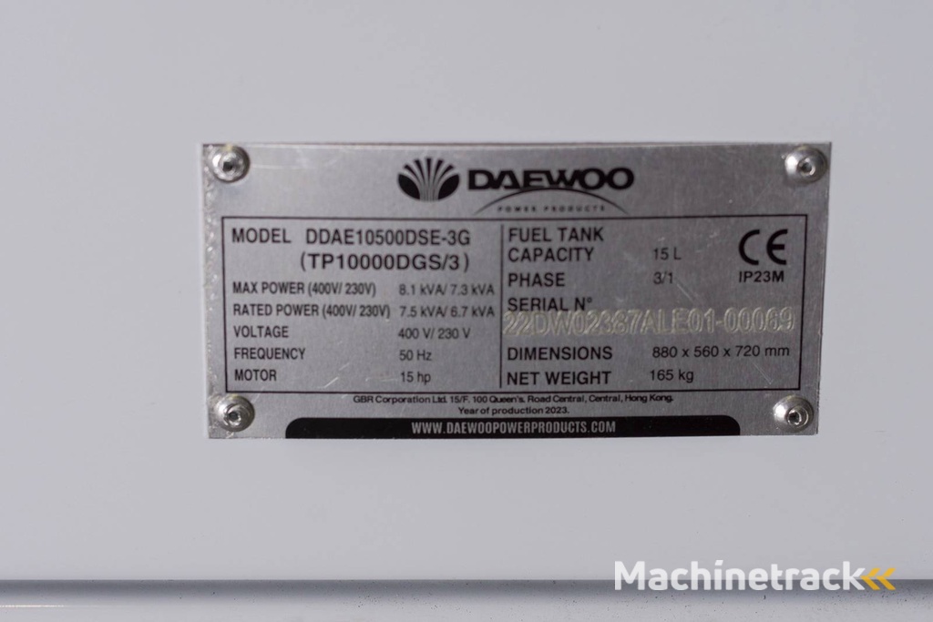 4x Generator Daewoo DDAE10500DSE-3G Diesel 8,1kVA Neu