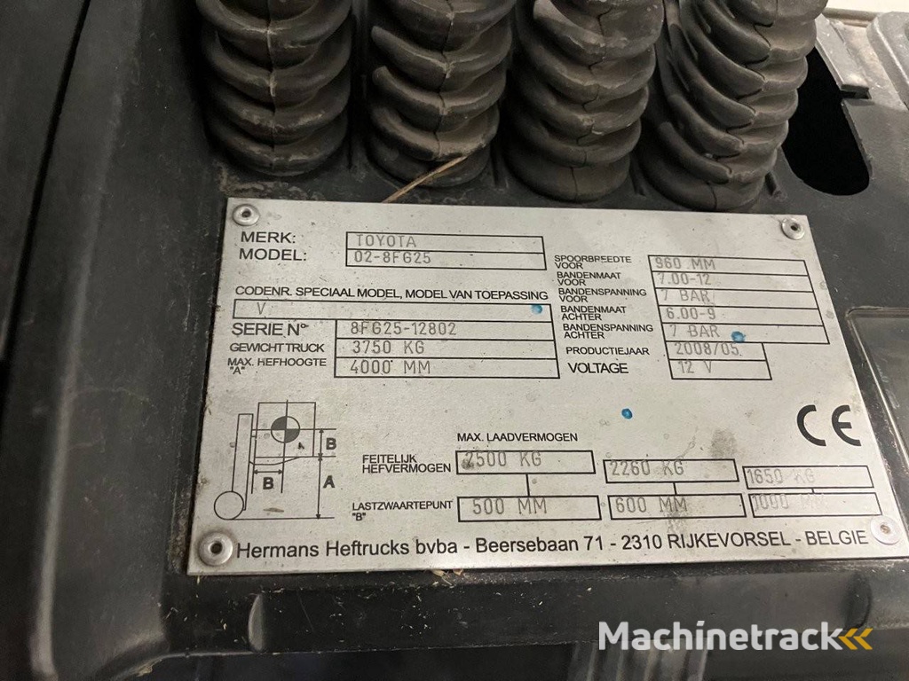 Heftruck Toyota 02-8FG25 LPG 2500kg 4.0m 2008