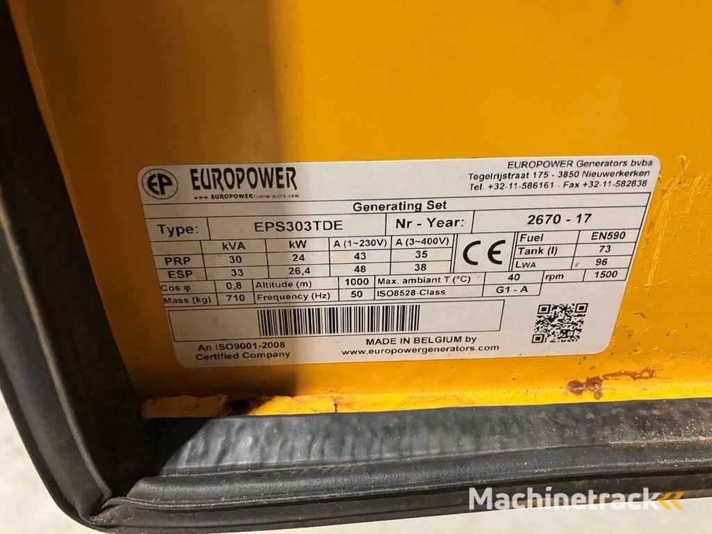 Generator Europower EPS303TDE Diesel 0 30kVA