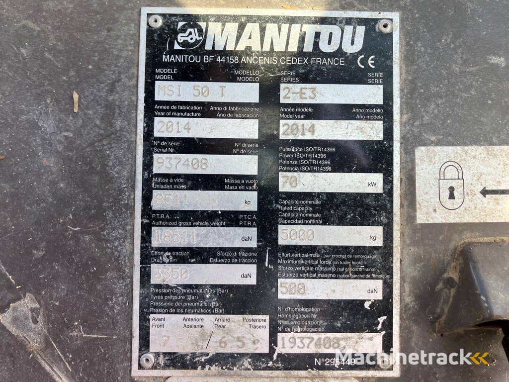Manitou MSI50T Diesel Forklift 5000kg