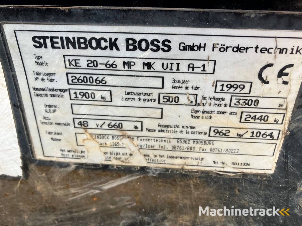 Boss KE20-66 Electric Forklift 1900kg 3.3m 1999