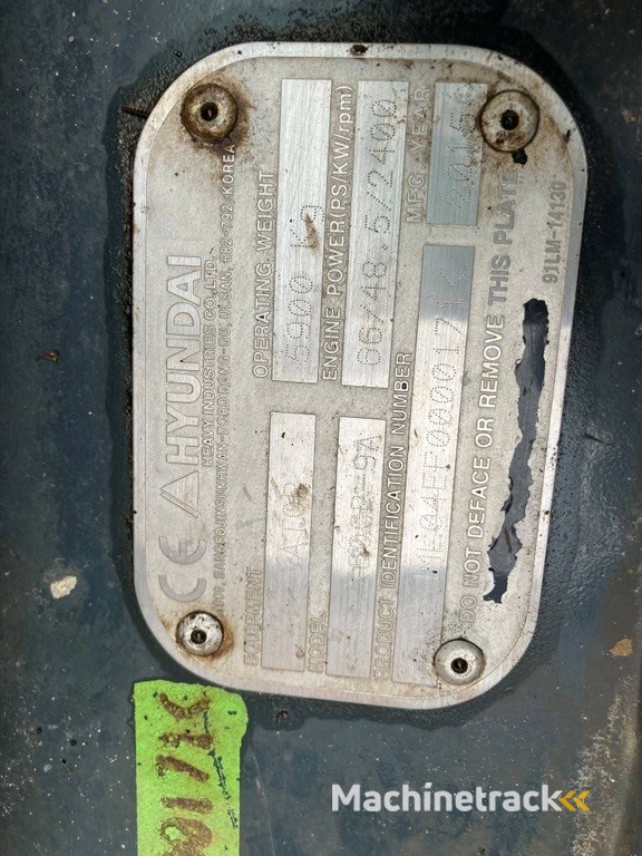 Rupsgraafmachine Hyundai Robex 60CR-9A Diesel 2015