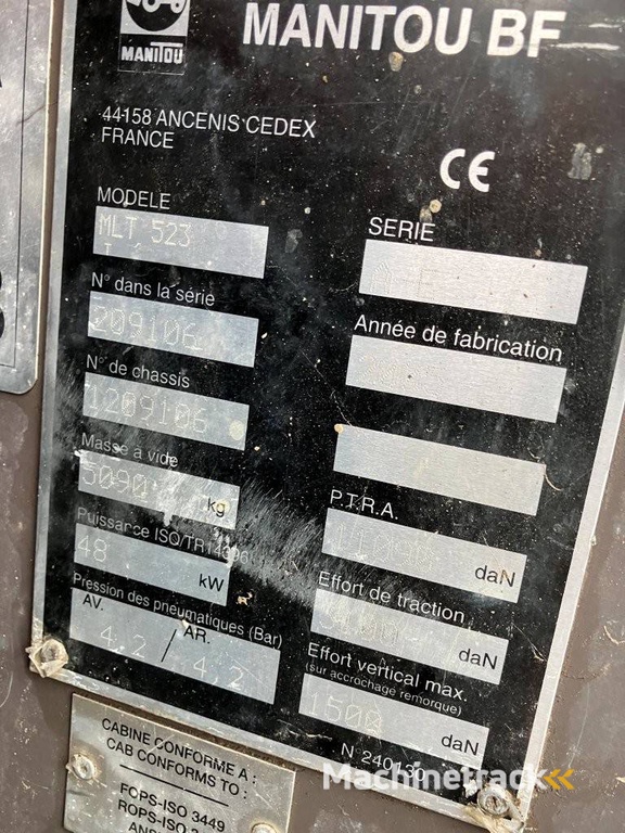 Verreiker Manitou MLT 523 Diesel 2300kg 5.0m 2005
