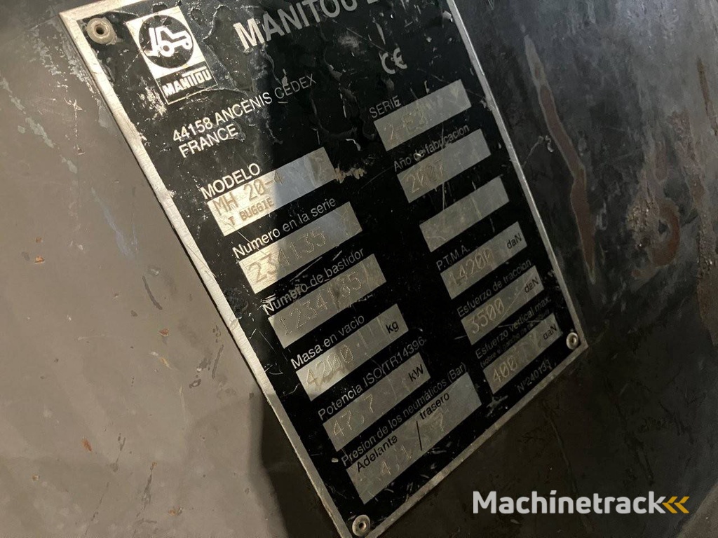 Ruw-terreinheftruck Manitou MH 20-4T Buggie Diesel 2000kg 2007