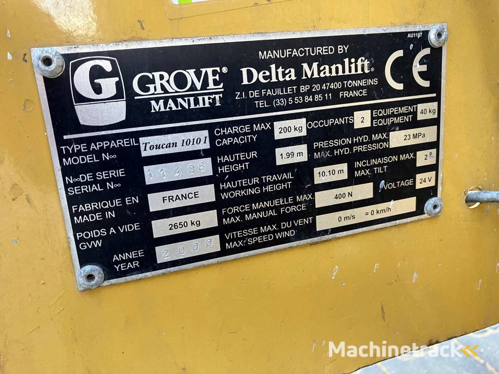 Grove Toucan 1010 Elektrischer Mastlift 10m 2000