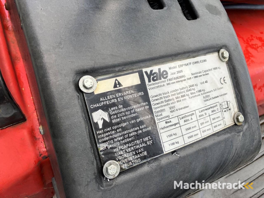 Gabelstapler Yale ERP16ATF (SWB) E2380 Elektro 1600 kg 5,5 m 2009
