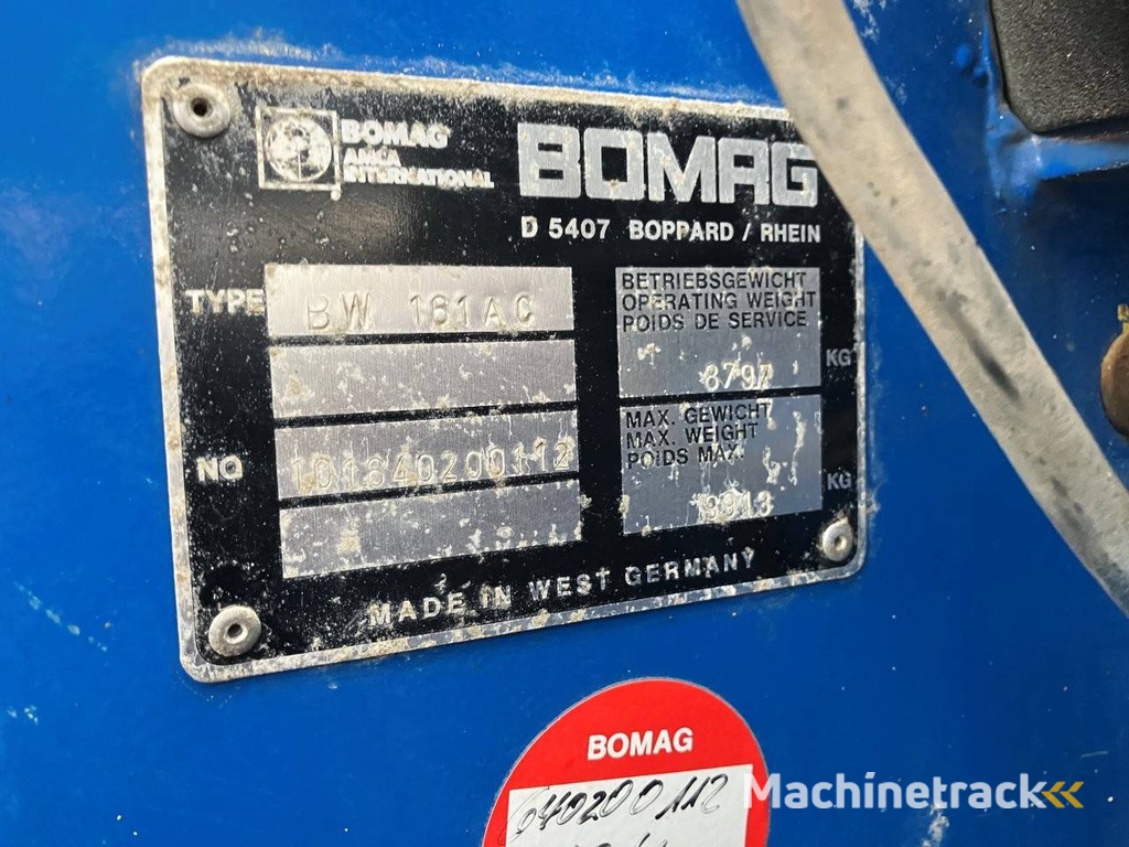 Reifenwalze Bomag BW 161 AC Diesel 1991