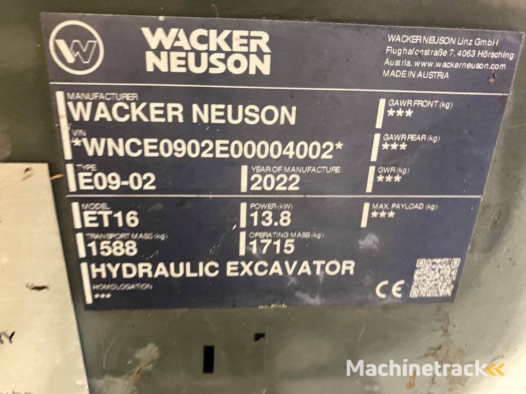Minibagger Wacker Neuson ET16 Diesel 2022