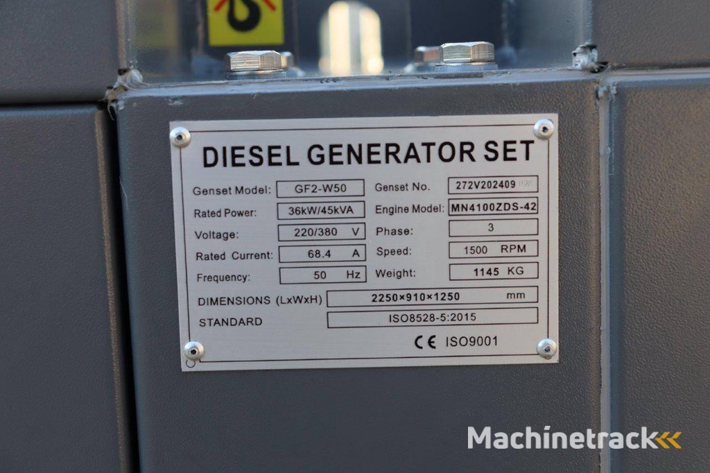 Generator Ricardo GF2-W50 Diesel 45kVA New