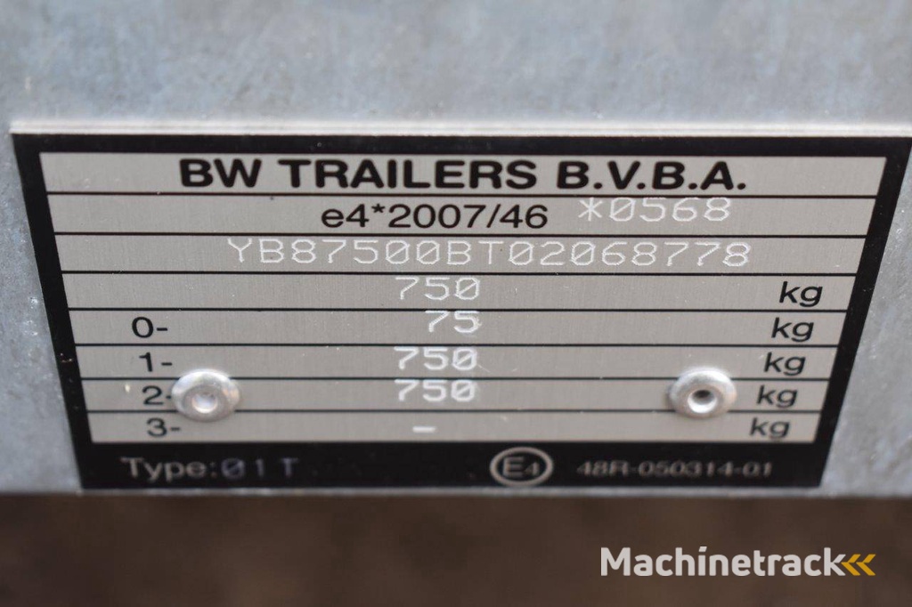 Aanhangwagen BW Trailer 750kg 300x150x100cm Nieuw