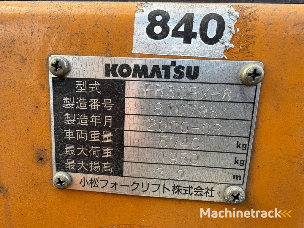 Forklift Komatsu FB30EX-8 Electric 1950kg 3.0m 2000