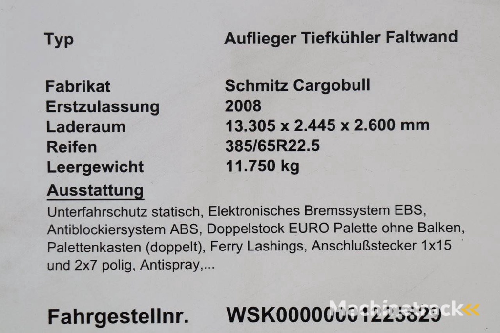 Reefer Oplegger Schmitz Cargobull SKO 24 2008