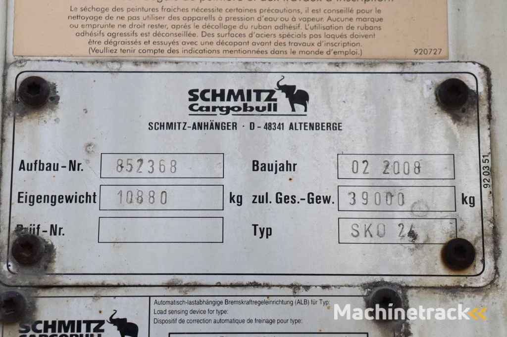 Reefer Oplegger Schmitz Cargobull SKO 24 2008