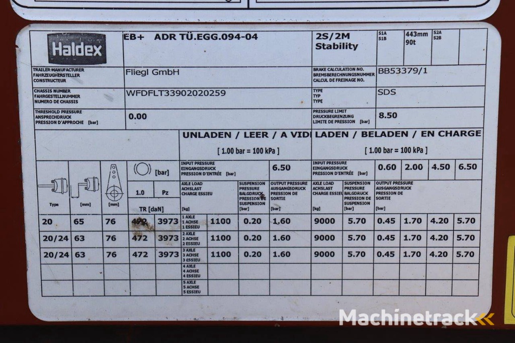 Schuifzeiloplegger Fliegl SDS 2016