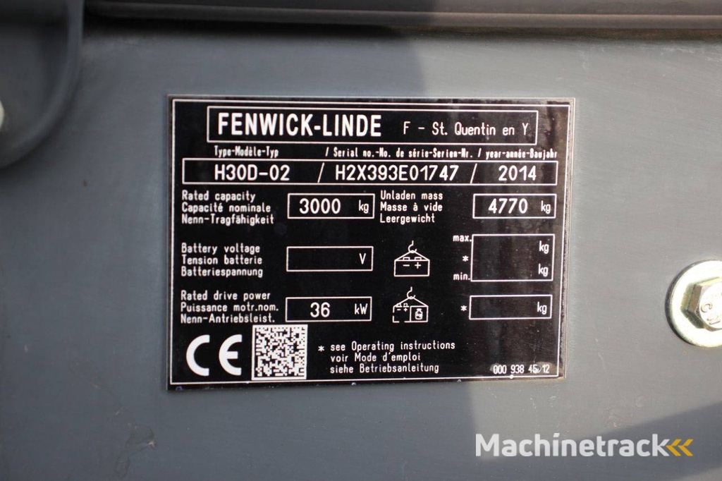 Heftruck Fenwick-Linde H30D-02 Diesel 3000kg 7.0m 2014