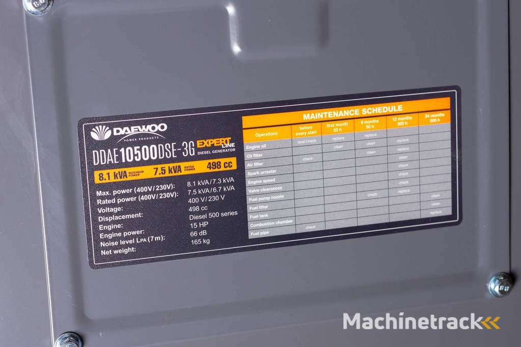 4x Generator Daewoo DDAE10500DSE-3G Diesel 8.1kVA Nieuw