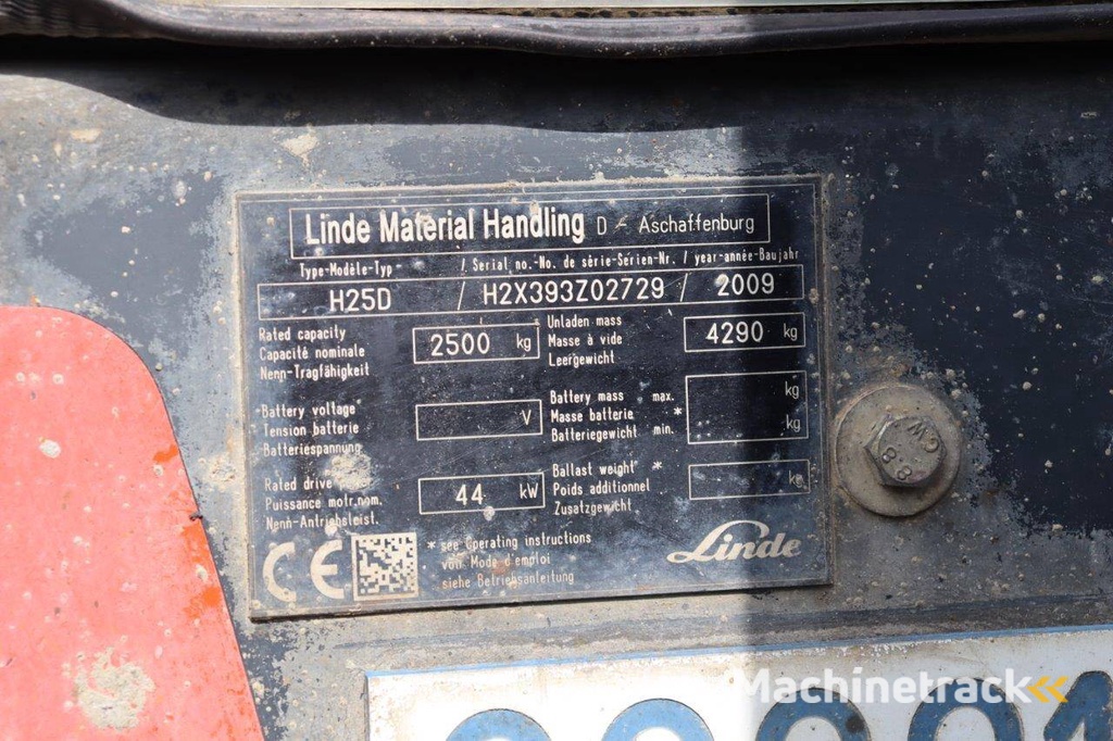 Heftruck Linde H25D Diesel 2500kg 4m 2009